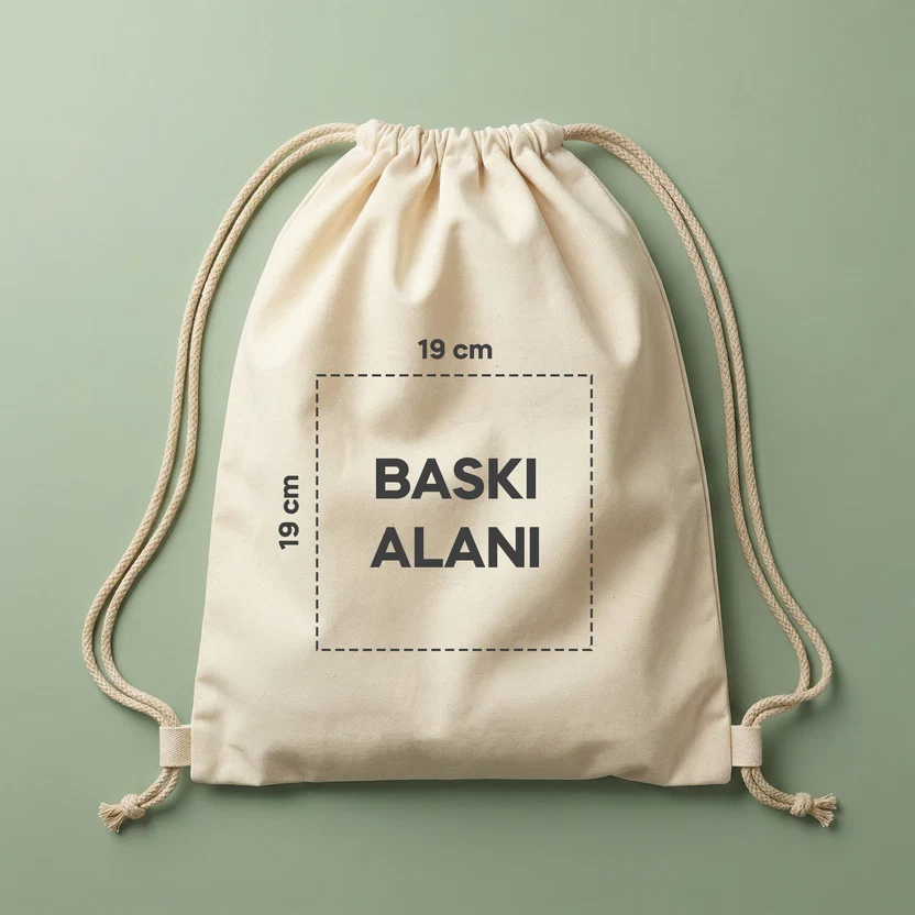 Büzgülü Ham Bez Çanta - 40x50 cm