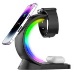 S-link SL-CW20 Siyah Telefon, Saat, Kulaklık Uyumlu 15W RGB Kablosuz Şarj Cihazı